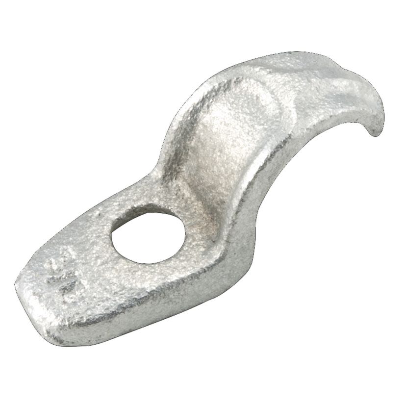 RACO 1302 1-Hole 1-Piece Conduit Strap, 1/2 in, For Use With Rigid/IMC Conduit, Malleable Iron, Electro-Plated Zinc