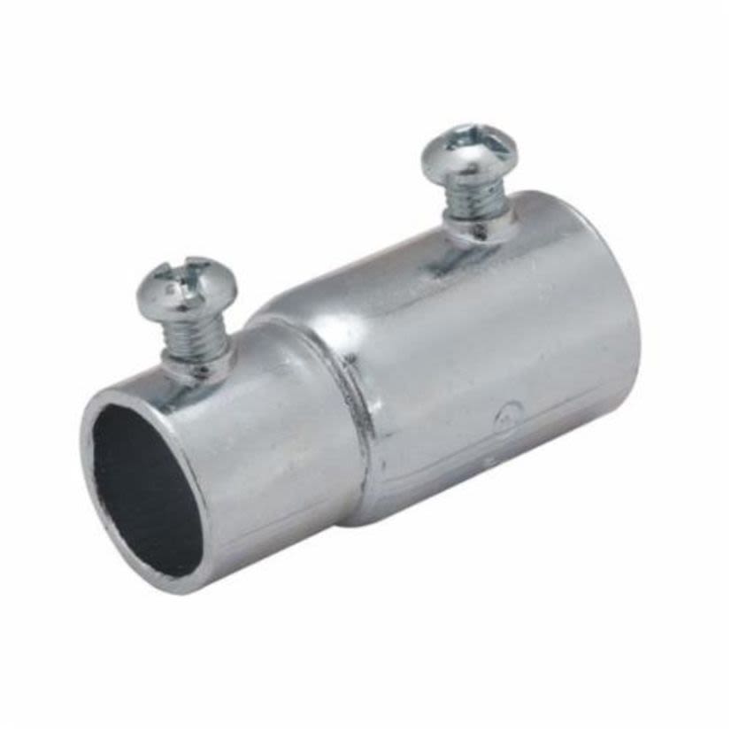RACO 1433 Unthreaded Conduit Combination Coupling, 3/4 in, For Use With IMC/Rigid to EMT Conduit, Steel, Electro-Plated Zinc