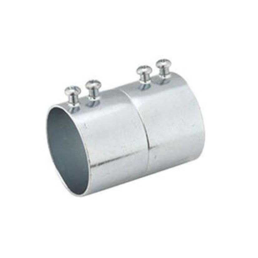 Hubbell RACO 2028 Set Screw Conduit Coupling, 2 in, For Use With EMT Conduit, Steel, Electro-Plated Zinc