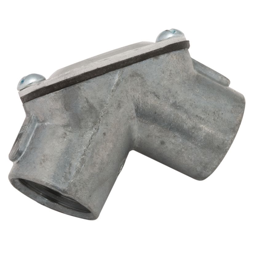 Hubbell RACO 2653 Female to Female Conduit Pull Elbow, 3/4 in Trade, 90 deg, Die Cast Zinc
