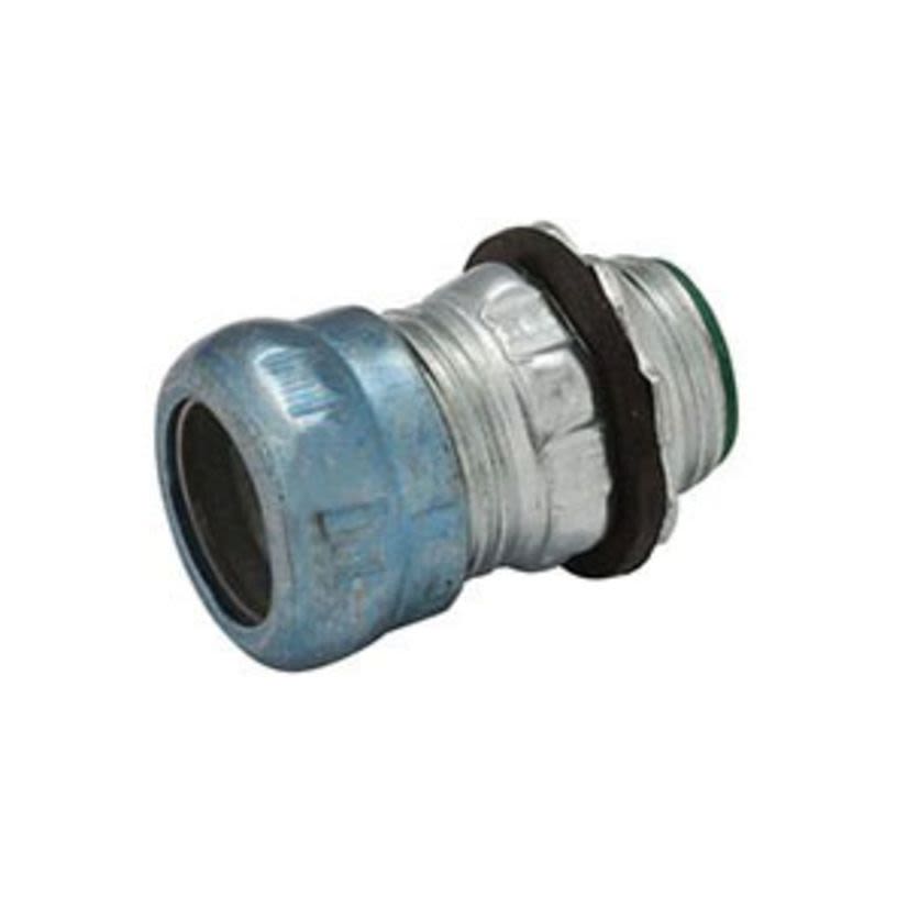 RACO 2913RT Insulated Raintight Compression Connector, 3/4 in Trade, For Use With EMT Conduit, Steel, Electro-Plated Zinc