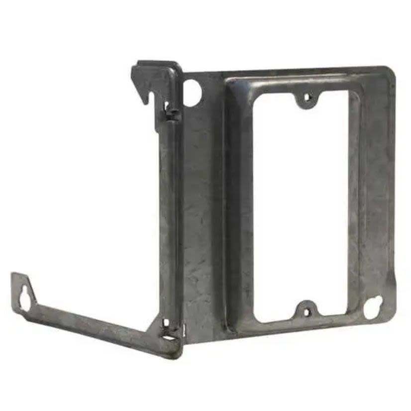 RACO 768H 1-Gang Hinged Mud Ring, 4.28 in W x 0.79 in D, Steel, 5/8 in Raised