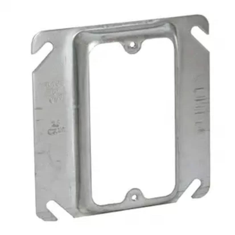 Hubbell RACO 772 1-Device Raised Box Cover, 4 in L x 4 in W, Receptacle/Switch Cover, Drawn Steel