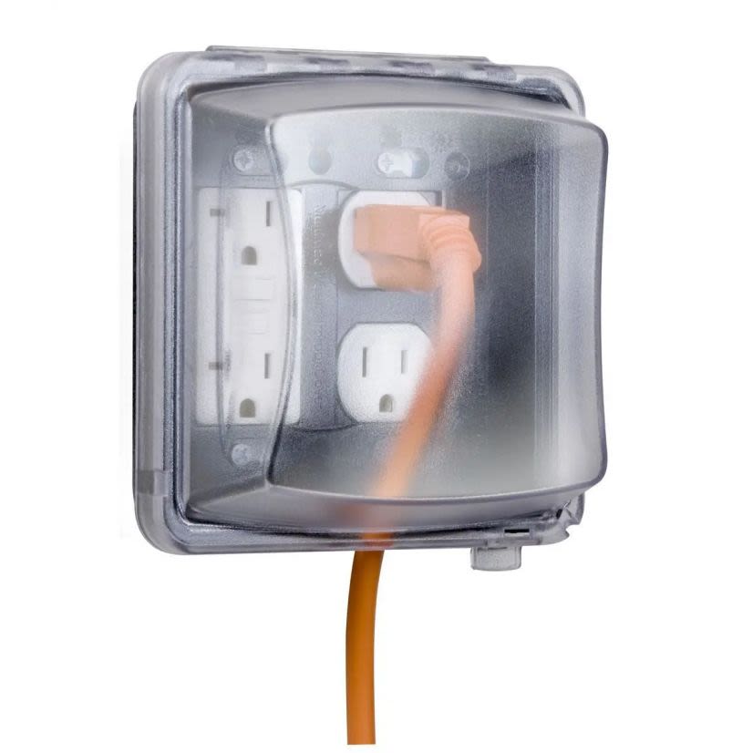 Hubbell TAYMAC MM2410C 55-in-1 Weatherproof While-In-Use Cover, 3-1/4 in L x 5-1/2 in W x 3.07 in D, Polycarbonate Glass