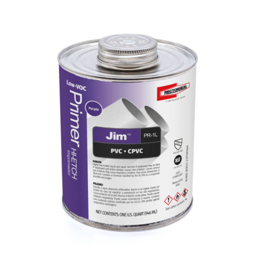 RECTORSEAL 55918 PR-1L PURPLE - LOW-VOC PVC, CPVC HI-ETCH PRIMER - QUART