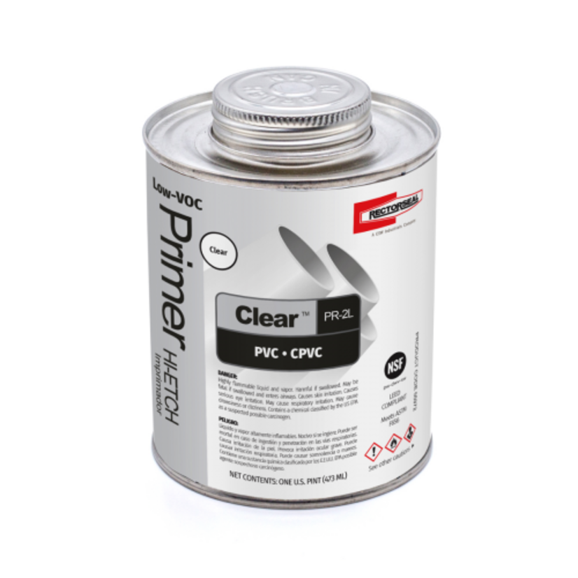 RECTORSEAL 55972 PR-2L CLEAR - LOW-VOC PVC, CPVC HI-ETCH PRIMER - 1 PINT