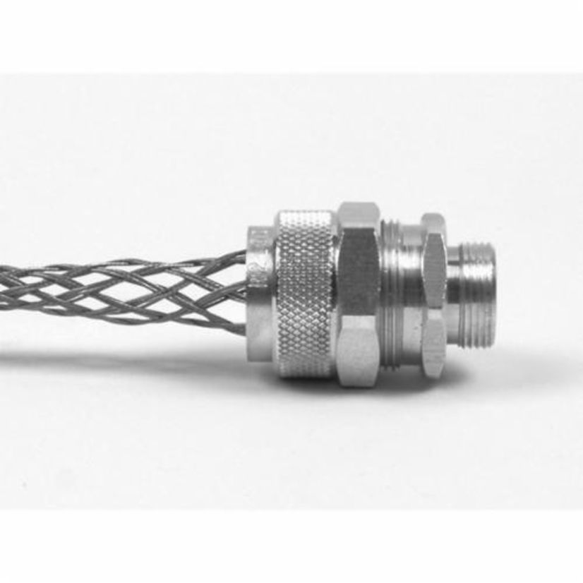 Remke Tuff-Seal™ RSR-418-E Straight Cord Grip Connector With Mesh, 1-1/4 in Trade, 1 to 1-1/8 in Cable Openings, Aluminum