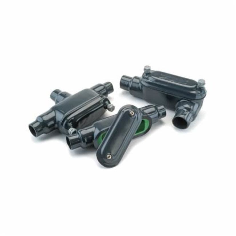 Perma-Cote LB200 Type LB Conduit Body With Cover and Screw, 2 in Hub, 8 Form, Steel, PVC Coated