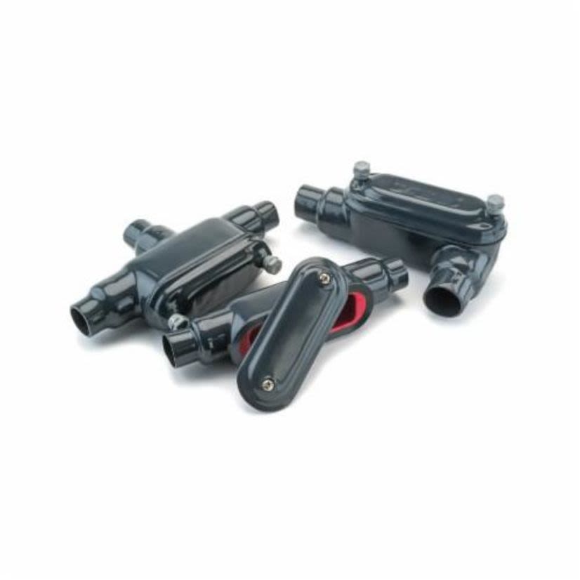 Robroy PRC17 Type C Conduit Body With Cover, 1/2 Inch Hub, Form 7 Form, Steel, PVC Coated