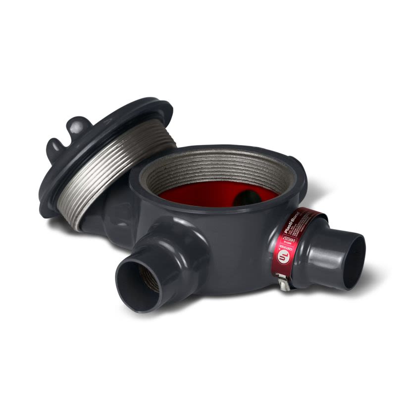 Robroy RedH2OT® PRGUAT14 GUA Conduit Outlet Box With Aluminum Cover, 1/2 Inch Hub, 2 Inch Cover Opening, Steel, PVC Coated