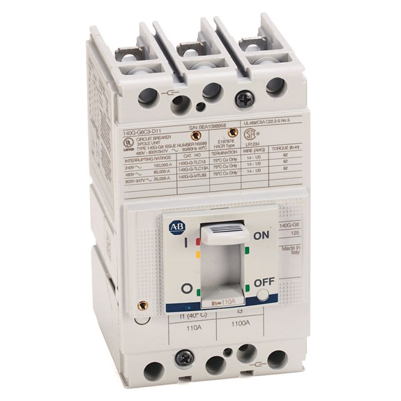 A-B Rockwell 140G-G6C3-D11 140G 125A Frame Molded Case Ckt-Bkr