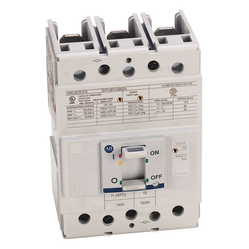 A-B Rockwell 140G-I2C3-D22 140G 225A Frame Molded Case Ckt-Bkr