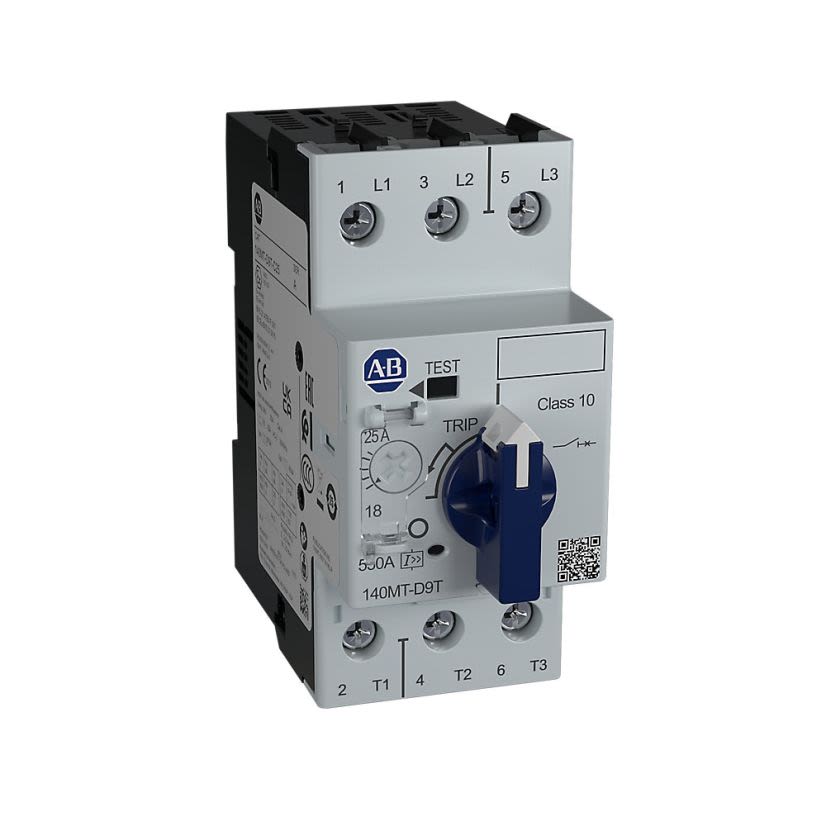 A-B Rockwell 140MT-D9T-B25 Motor Protection Circuit Breaker, 1.6 - 2.5 A, Frame D, High Trip **Converts to 140M-C2T-B25 in the Discontinued M series**