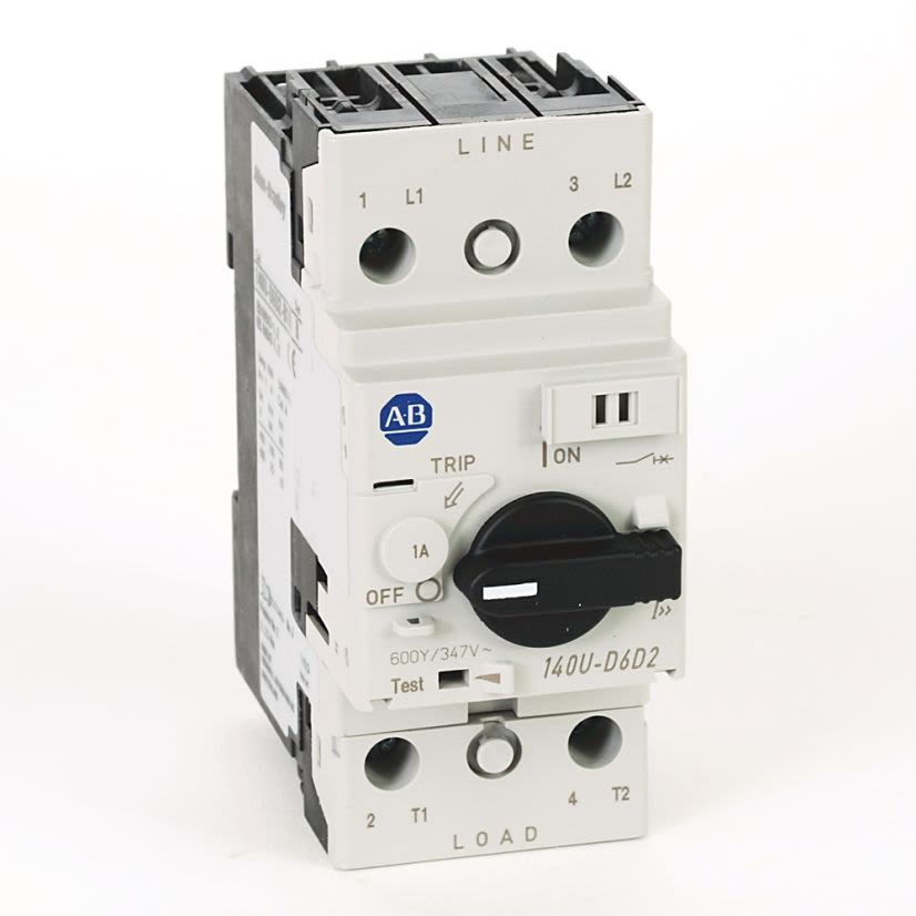 A-B Rockwell 140U-D6D2-B30 Circuit-Breaker,D-Frame,2 Pole,65 kA at 480Y/ 277V AC,3 A **DISCONTINUED-Converts to 140UT-D7D2-B30**