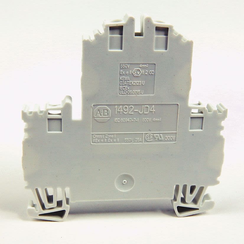 A-B Rockwell  1492-JD4C 4 Square MM Double Level Terminal Block