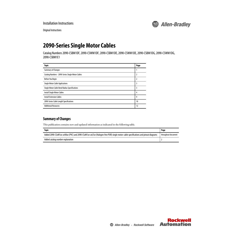A-B 2090-CSBM1DG-10LF15 Kinetix Cable