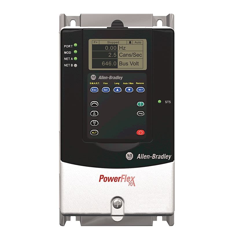 **DISCONTINUED** A-B Rockwell 20AD2P1A3AYNNNC0 PowerFlex 70 AC Drive 2.1 A at 1 Hp 20A