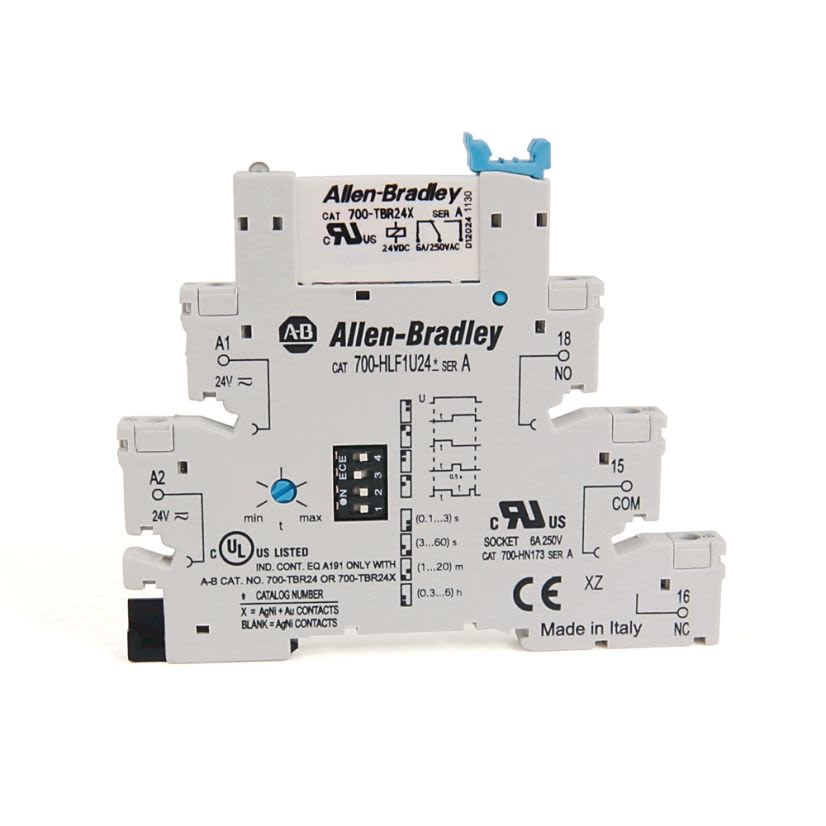 A-B Rockwell 700-HLF1U24 24V AC/DC Terminal Block Timing Relay