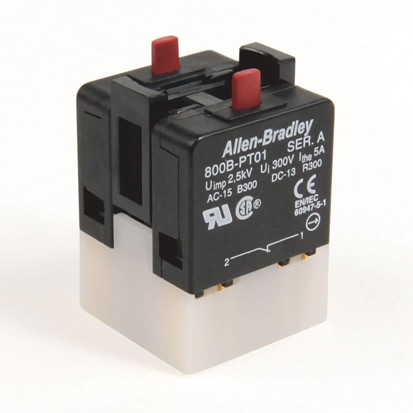 A-B Rockwell 800B-PT02 800B 16 mm Push-Button Contact Block