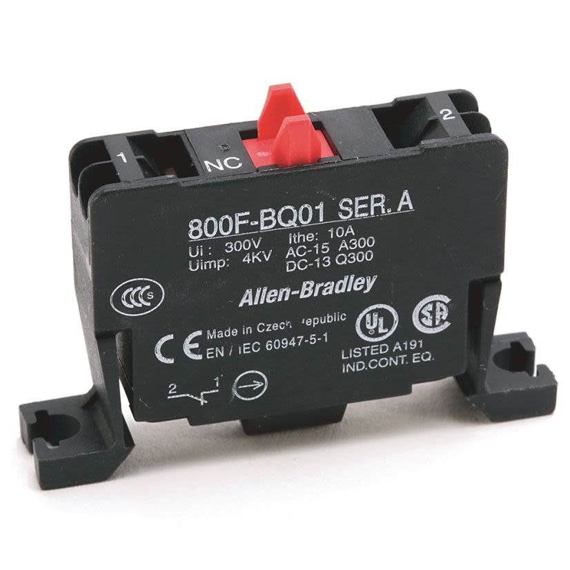 **DISCONTINUED** A-B Rockwell 800F-BQ01 22mm Contact Block 800F PB