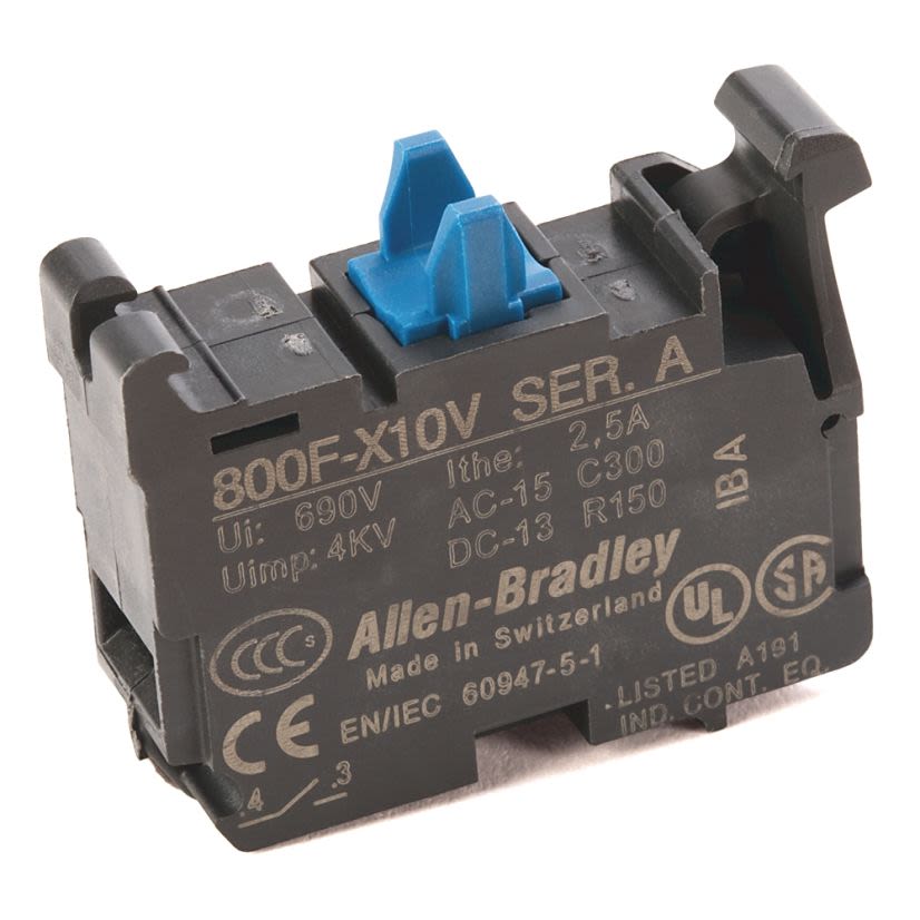 A-B Rockwell 800F-X10V 22mm Contact Block 800F PB
