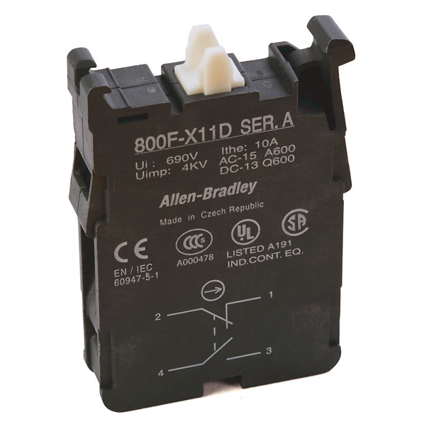 A-B Rockwell 800F-X11D 22mm Contact Block 800F PB