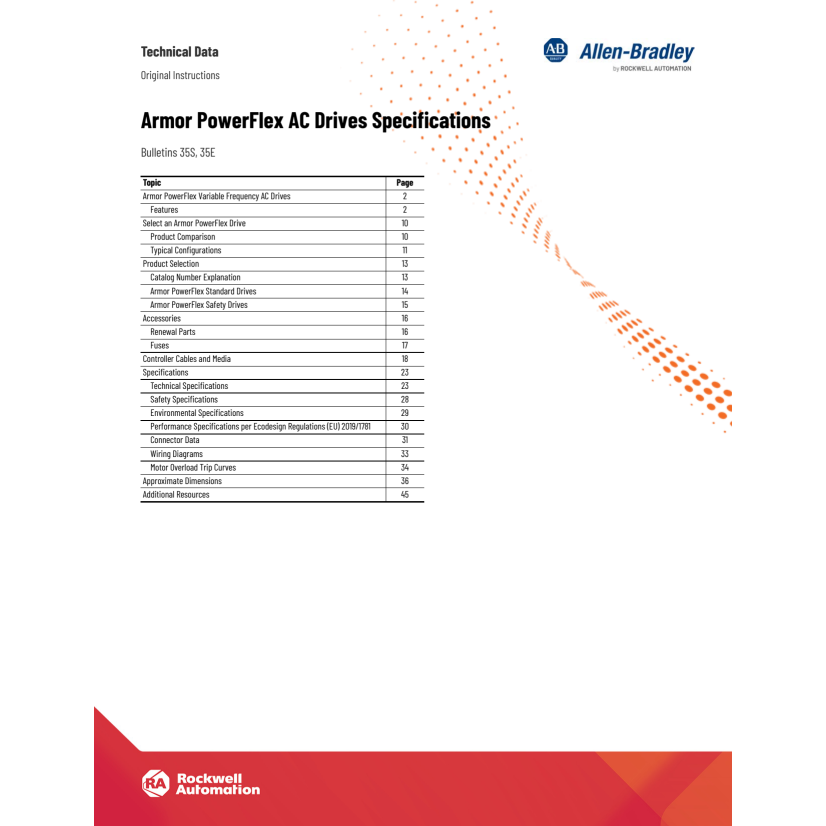 A-B Rockwell 35S-6D4-P011 Armor PowerFlex AC Drive