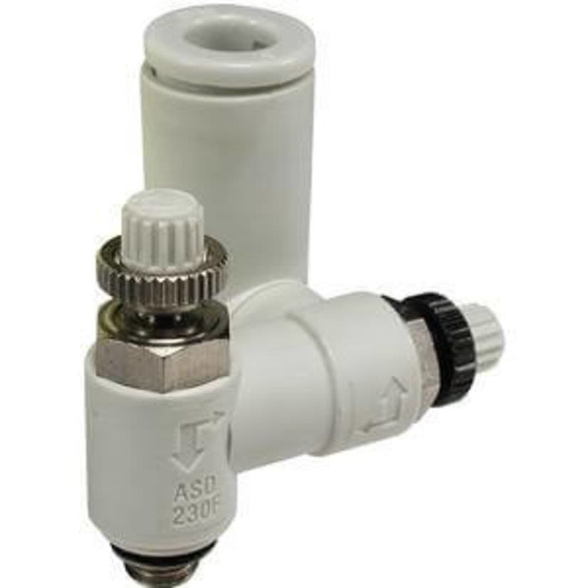 SMC ASD330F-01-06S AS Universal Dual Control with One-touch, 1/8 in Port, 0.1 to 1 MPa Pressure, Brass/PBT Body