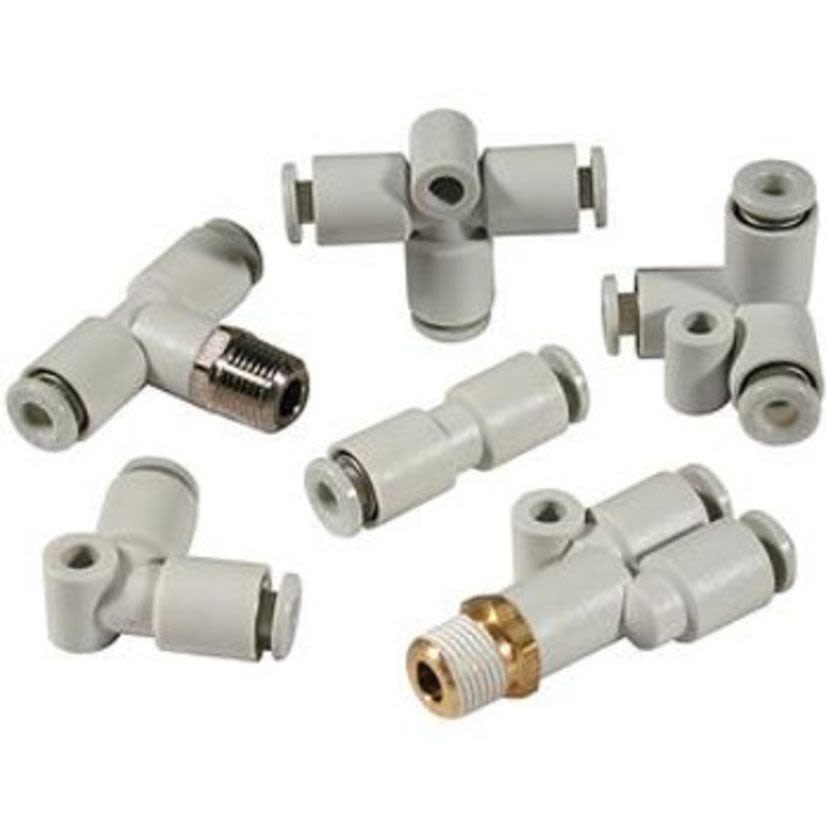 SMC KQ2F09-34 KQ2 Inch Size Connector One-touch Fitting, 5/16 x 1/8 in Nominal, Push-In x FNPT End Style, Brass
