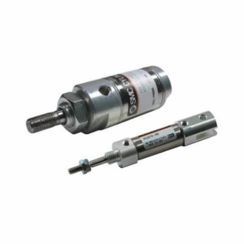 SMC NCME106-0600 Non-Repairable Round Single Rod Standard Air Cylinder, 1-1/16 in Dia Cylinder Bore, 6 in L Stroke, Double Acting Cylinder Action, Double End Mount