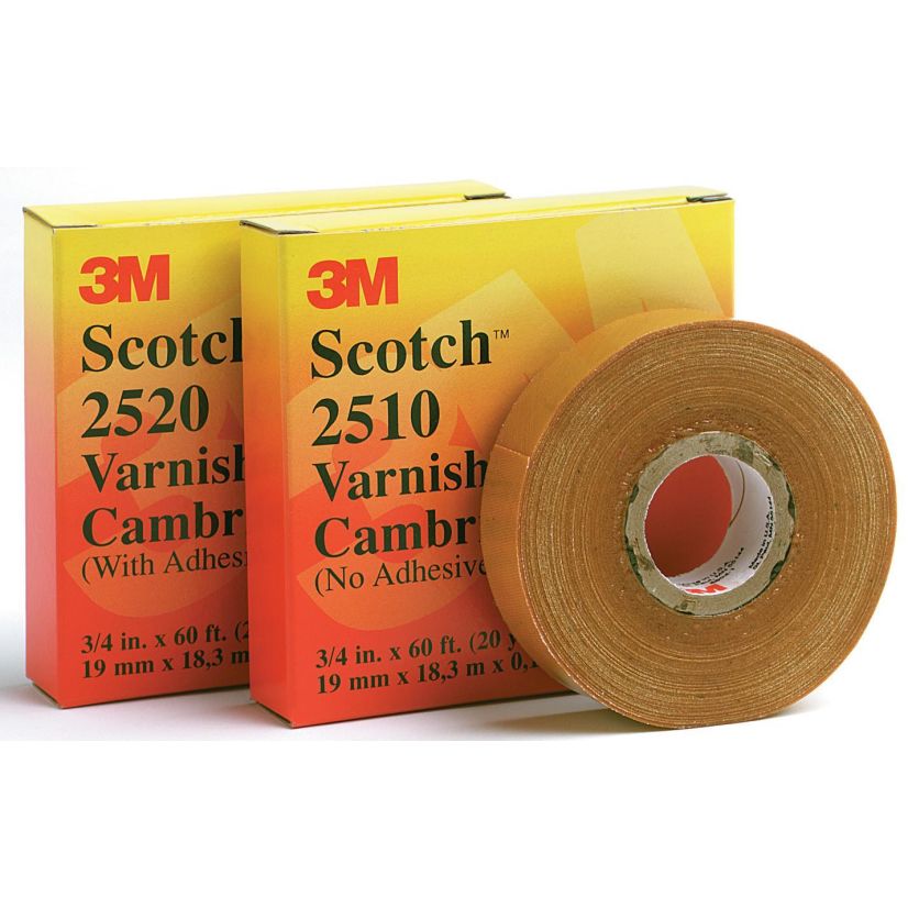 Scotch 7000132187 2510 Electrical Maintenance Tape, 36 yd L 1.5 in W, 11 mil THK, Cotton Cloth Backing, Yellow