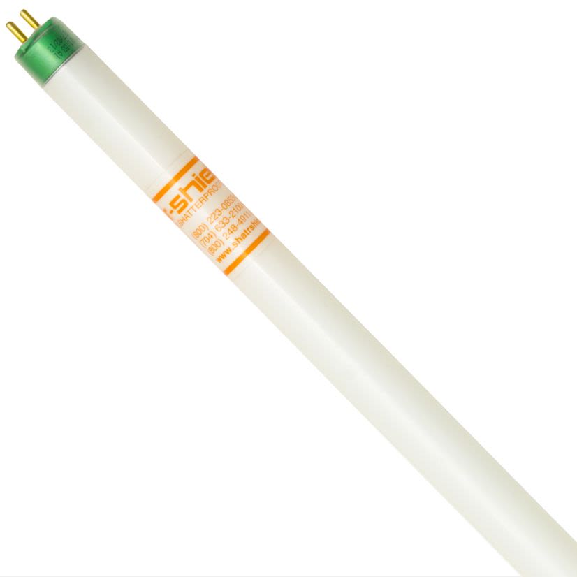 Shat-R-Shield® 82537 Linear Straight Shatter-Resistant Fluorescent Lamp, 54 W, Bi-Pin G5 Miniature Fluorescent Lamp, 5000 Lumens, 85 CRI, 3500 K, 46 in L