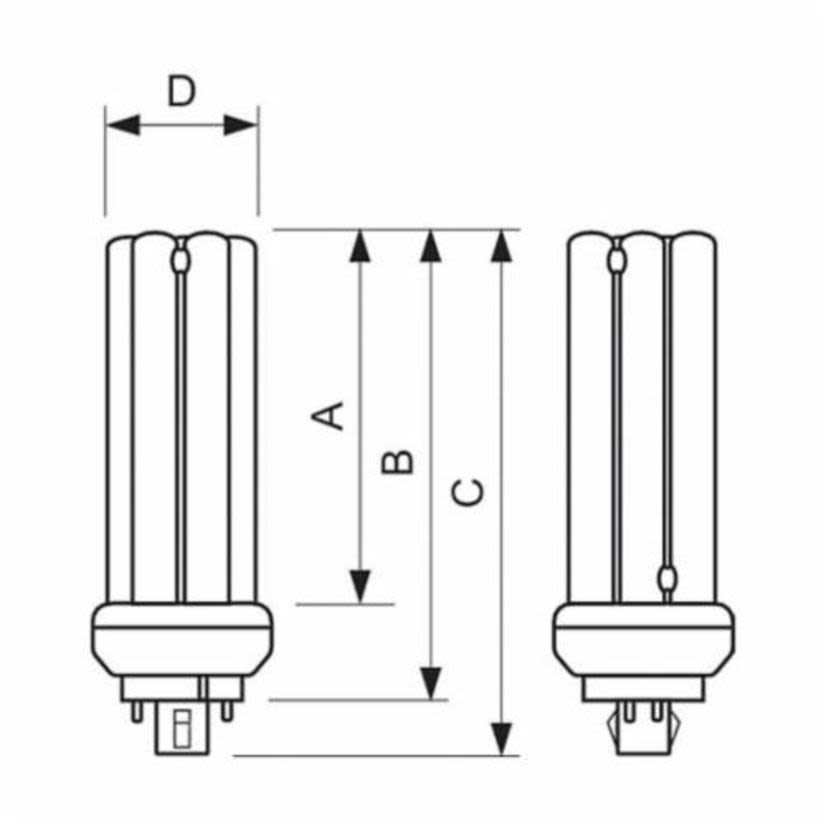 Philips ALTO 149039 Dimmable Energy Saving Non-Integrated Triple Compact Fluorescent Lamp, 42 W, GX24q-4 Lamp, T5/PL-T Shape, 2720 Lumens