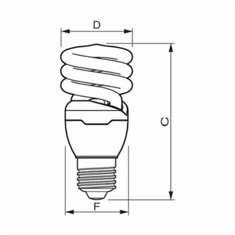 Signify Luminaires Philips TORNADO 413996 Energy Saver Compact Fluorescent Lamp, 13 W, E26 Lamp, EL/DT/T2 Shape, 840 Lumens