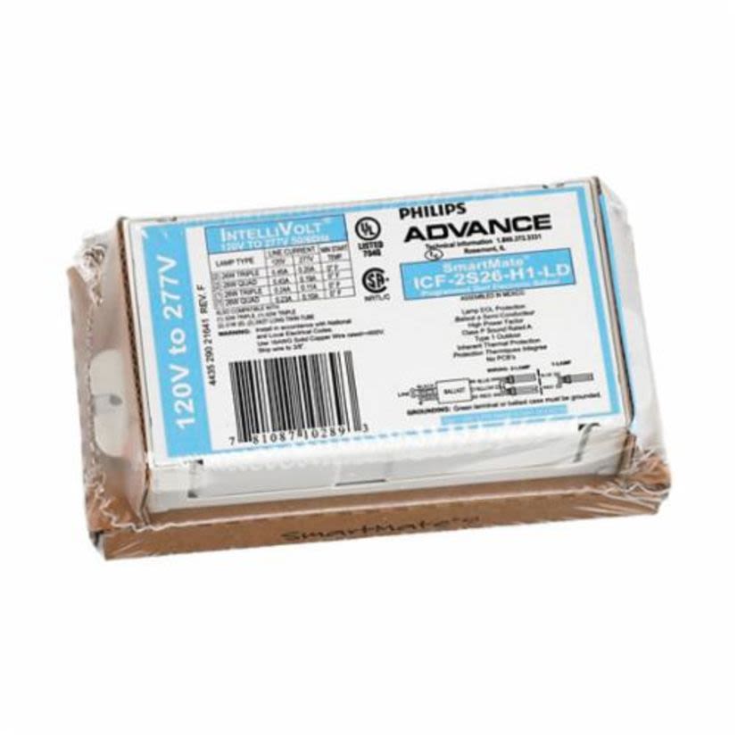 Signify Advance SmartMate ICF2S13H1LDK Electronic Compact Fluorescent Ballast, CFL Lamp, 13 W Lamp, 120 to 277 VAC, Programmed, 1 Ballast Factor