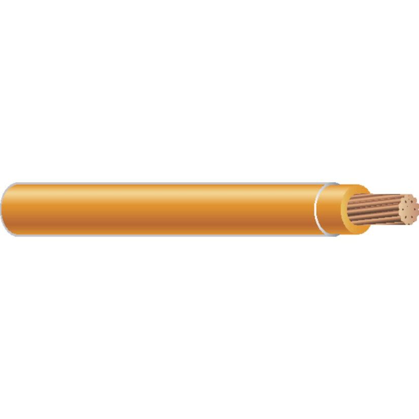 Southwire® SIMpull™ 41171008 Type THHC THWN-2 MTW Building Wire, 600 VAC, (1) 4 AWG Stranded Copper Conductor, 5000 Ft Reel L, Orange