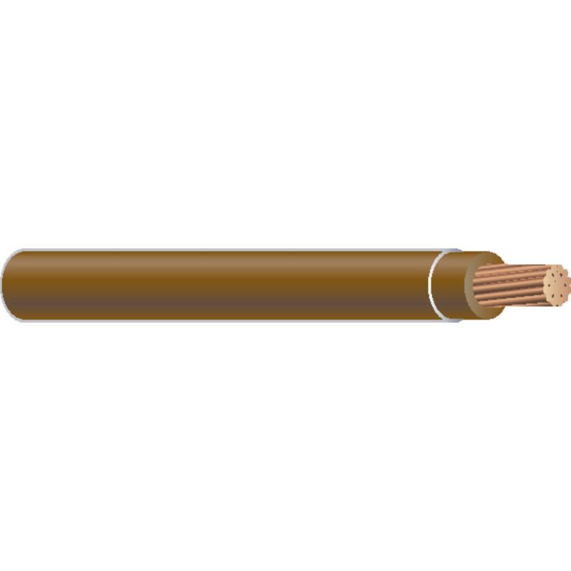 Southwire® SIMpull™ 41170208 Type THHC THWN-2 MTW Building Wire, 600 VAC, (1) 4 AWG Stranded Copper Conductor, 5000 Ft Reel L, Brown