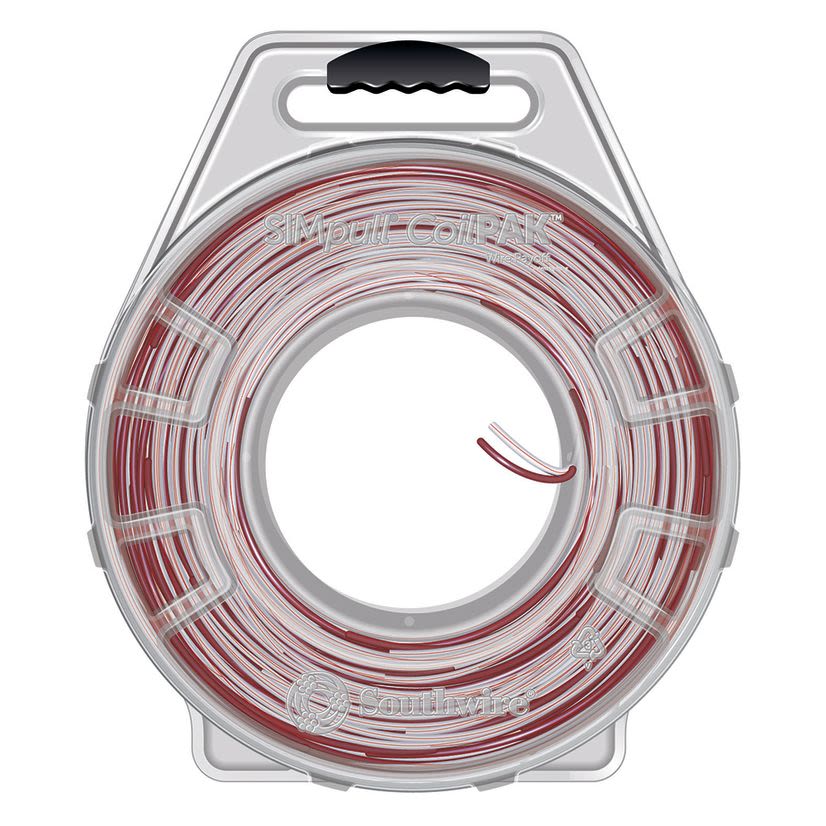THHN Cable - Stranded, Red-White w/Red STRIPE, 12 AWG, 1000ft SIMpull™ CoilPAK™