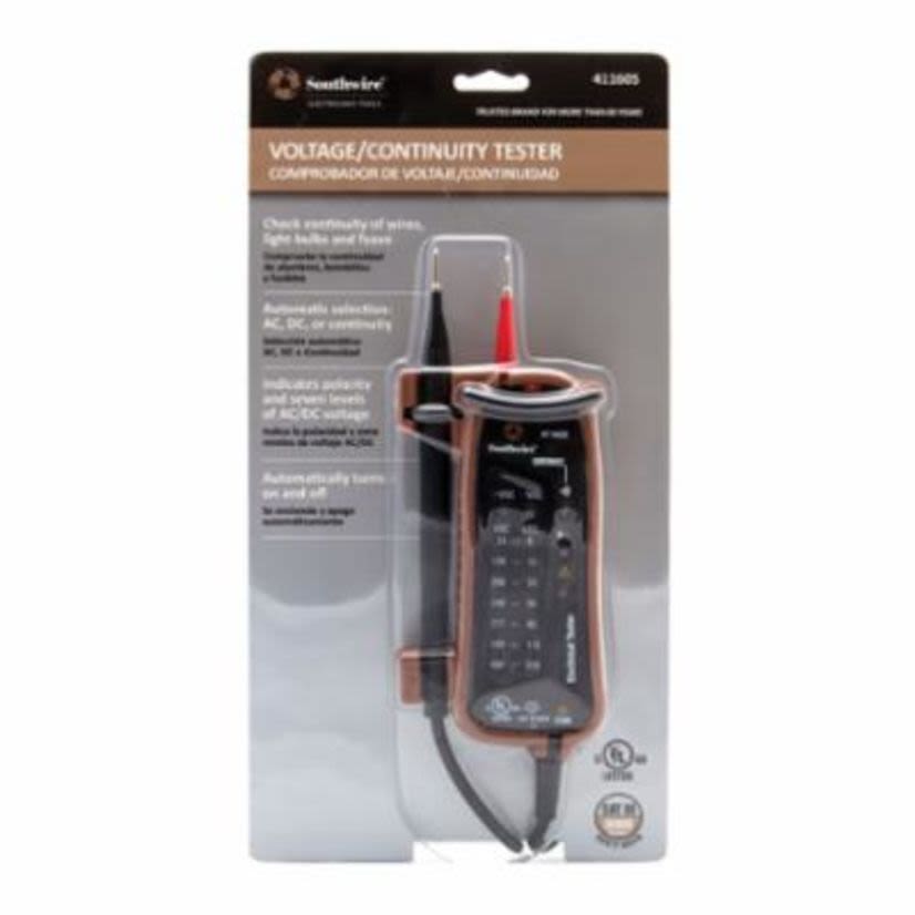 Southwire 582916 Voltage/Continuity Tester, -30 to 0% Indication Accuracy, <85 kOhm, LED Display