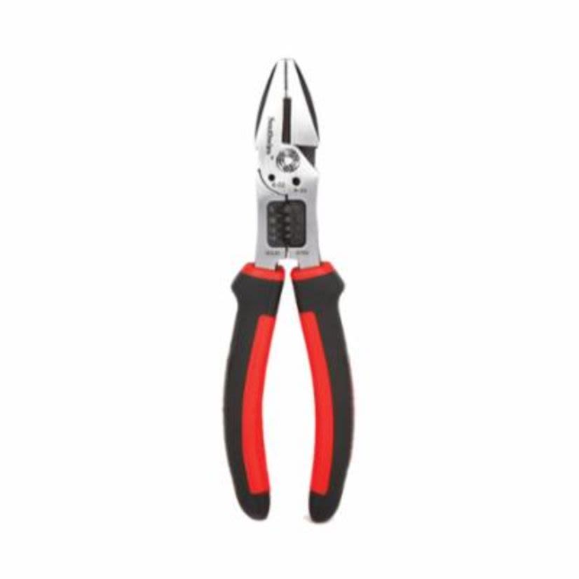 Southwire 597244 Multi-Purpose Side Cutting Plier, 14 to 8 AWG Solid, 16 to 10 AWG Stranded THK Max Wire, Steel Jaw, 8 in OAL