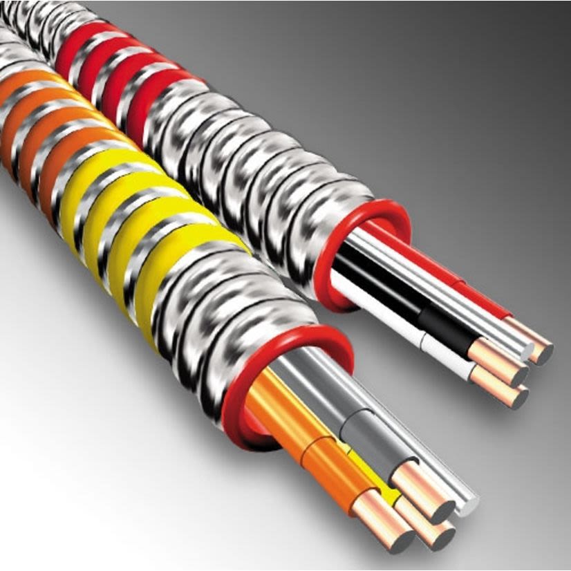 Southwire®® MC-PCS Duo™ MCPCS122SOL1000 Interlocked Armor Signal Cable, 277/480 VAC, (2) 12/16 AWG Solid Copper Conductor