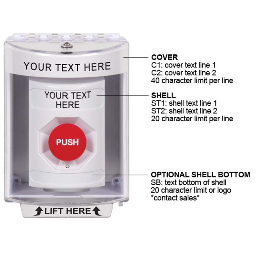 Safety Technology International SS2371ZA-EN Stopper® Station Push Button with Protective Cover