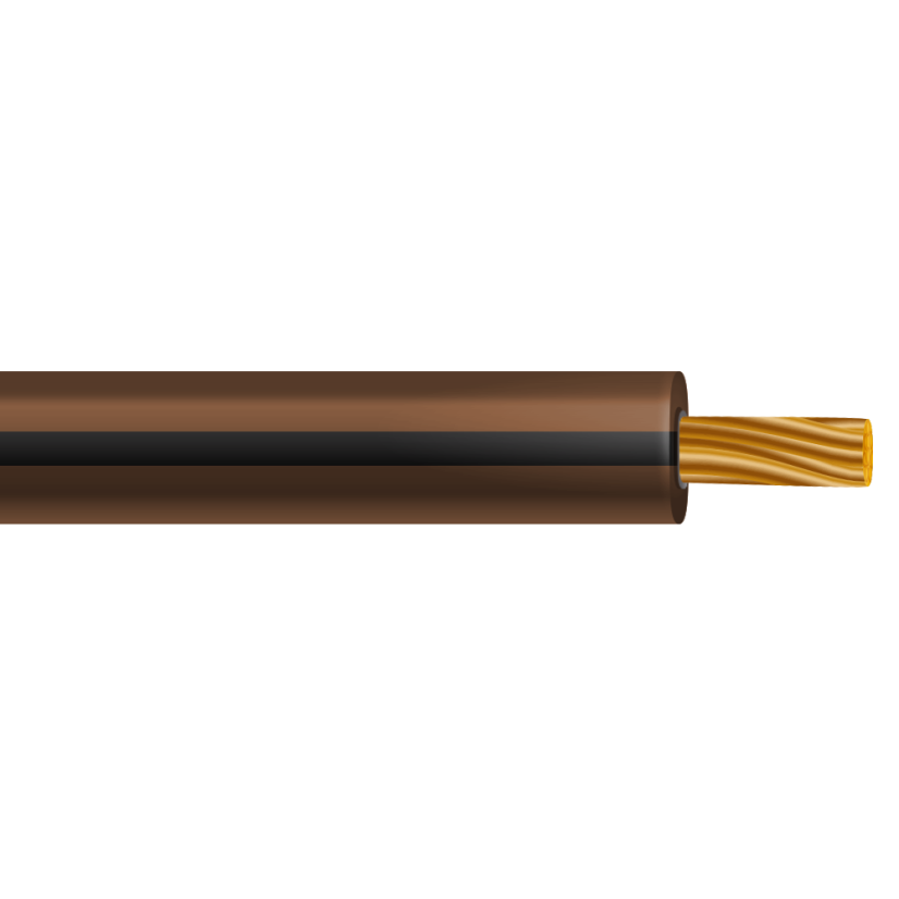 XHHW Cable - Stranded, Brown w/ Black Stripe, 10 AWG, 2500 ft Spooled