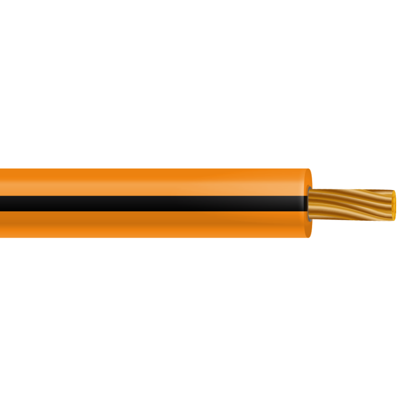 XHHW Cable - Stranded, Orange w/ Black Stripe, 12 AWG , 500 ft Spooled