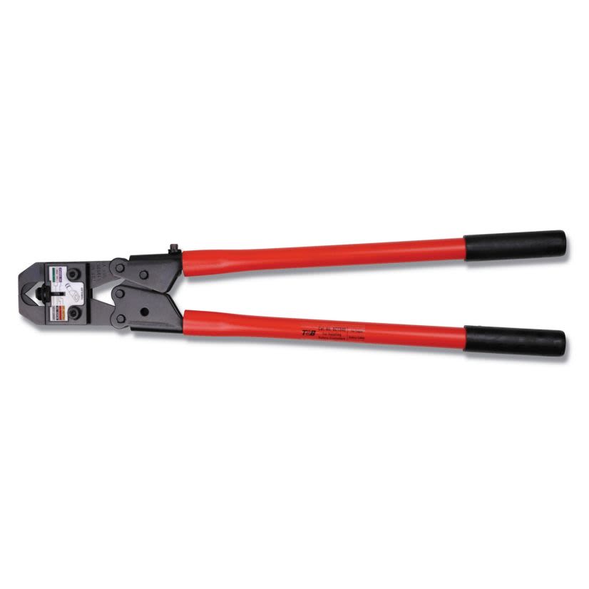 Thomas & Betts Color-Keyed® BCT840S Dieless Manual Crimping Tool, 4 to 4/0 AWG Cable/Wire