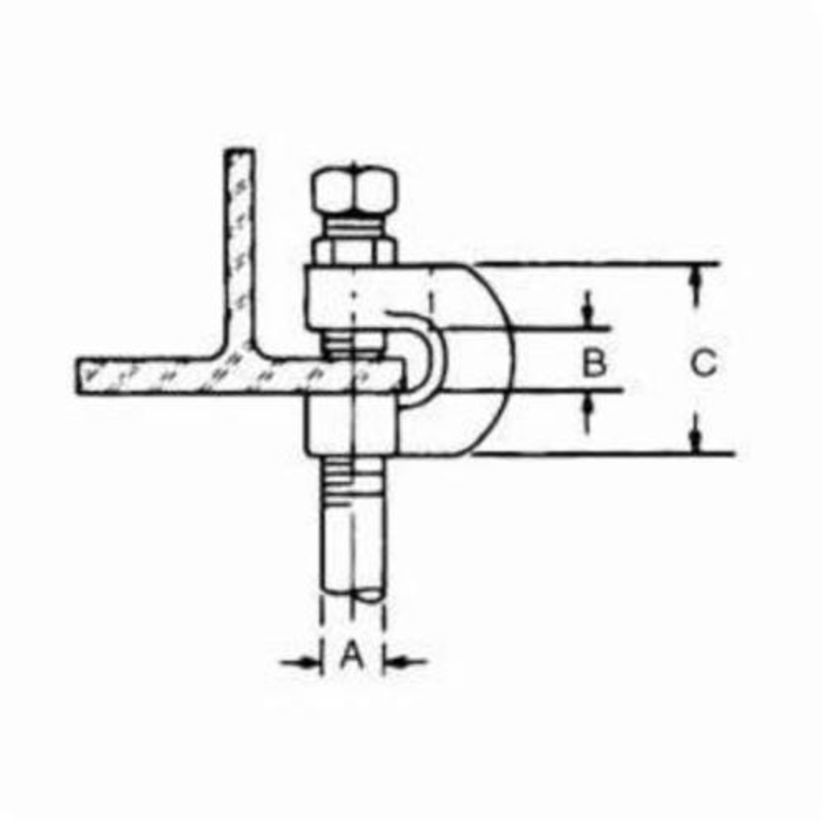 Thomas & Betts Superstrut® C777-3/8 500 Top Beam C-Clamp, 3/8 in Rod, 900 lb Load, Steel, GoldGalv®