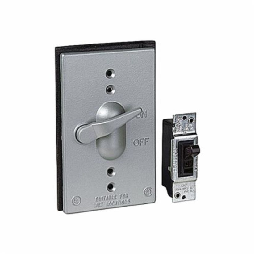 Thomas & Betts Red Dot® CCT-1-20 Weatherproof Cover With 1-Pole 120 to 277 VAC 20 A Switch, 4-9/16 in L x 2-13/16 in W, Die Cast Aluminum