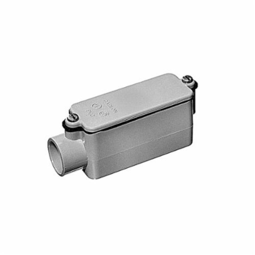 Thomas & Betts Carlon® E988J Type E Conduit Body, 2 in Hub, 63 cu-in Capacity, PVC