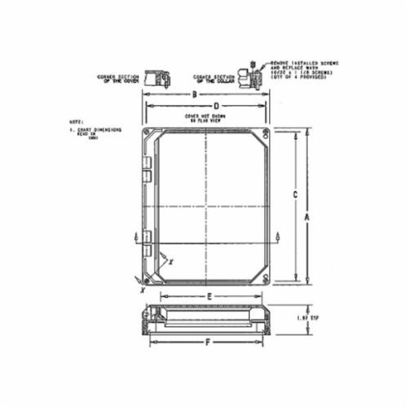 Thomas & Betts Carlon® NI64W NI Series Hinged Window Kit, 6 in H x 4 in W, 6.42 in H x 4.41 in W, For Use With Circuit Safe® Enclosure, Polycarbonate, Natural