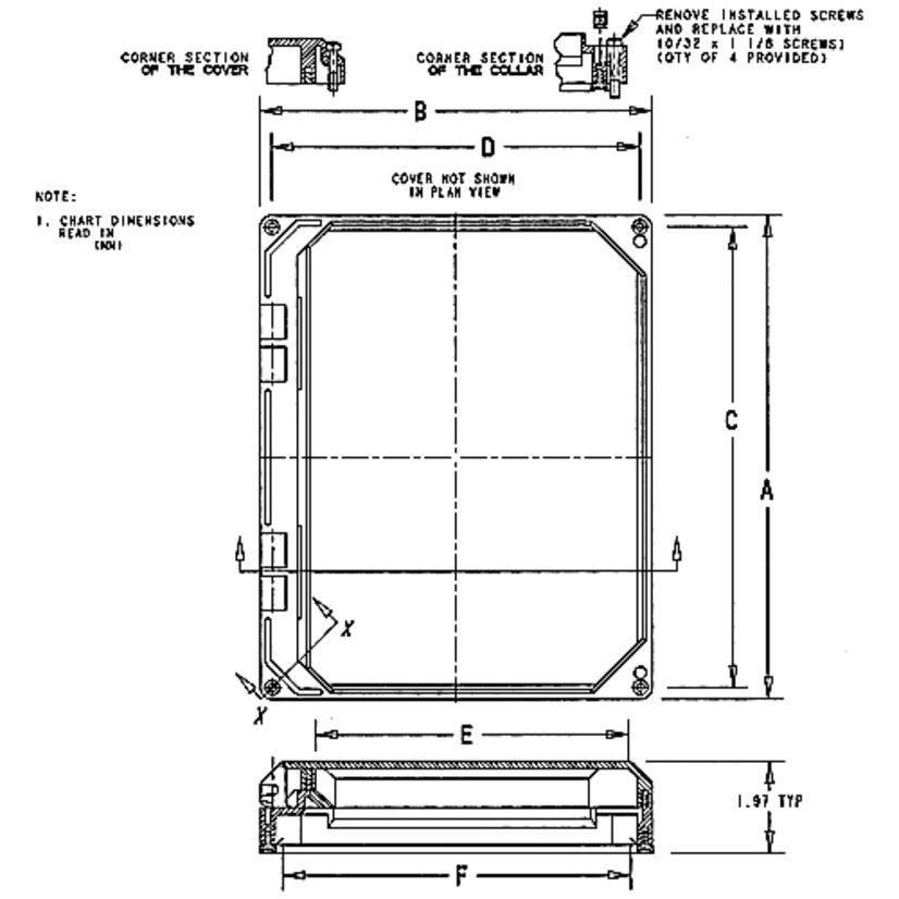 Thomas & Betts Carlon® NI1412W NI Series Hinged Window Kit, 14 in H x 12 in W, 14-1/2 in H x 12-1/2 in W, For Use With Circuit Safe® Enclosure, Polycarbonate, Natural